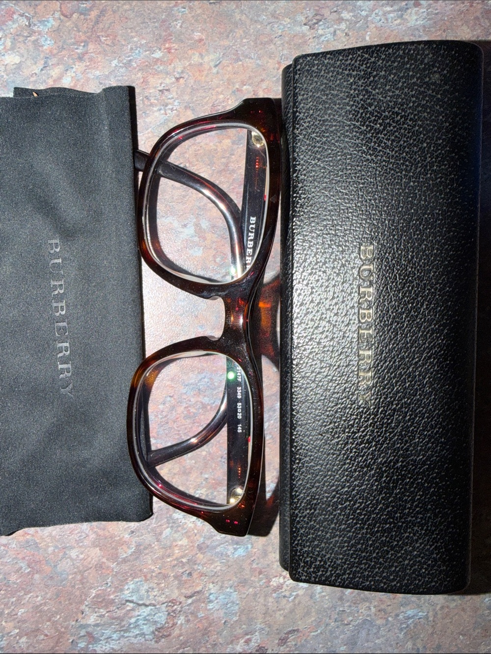 Burberry Black Pebbled Leather, Eye Glass